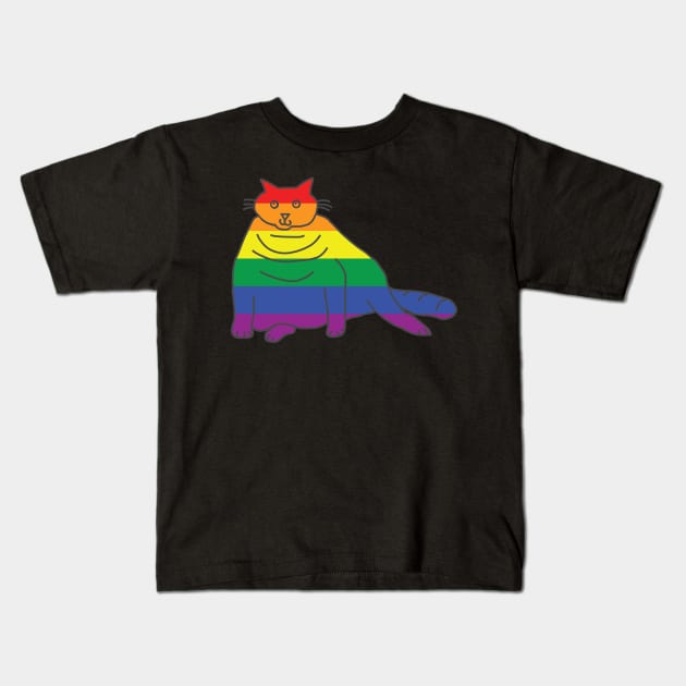 Chonk Cat Pride Kids T-Shirt by ellenhenryart